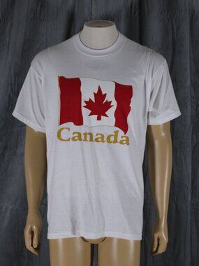 Vintage Graphic T-shirt Canadian Flag - Men's Large